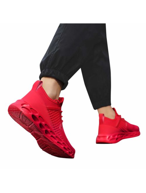 FraftO Men's Large Size High Elastic Hollow Bottom Sneakers Fitness Outdoor Lightweight Sports Shoes,Breathable Casual Shoes