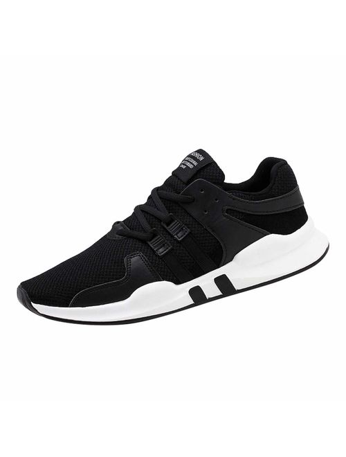 FraftO Men's Simple Casual Running Shoes Thick Bottom Jogging Fitness Shock Absorption Breathable Sports Shoes Non-Slip Wearable Men's Shoes