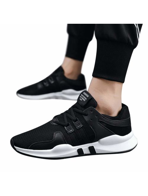FraftO Men's Simple Casual Running Shoes Thick Bottom Jogging Fitness Shock Absorption Breathable Sports Shoes Non-Slip Wearable Men's Shoes