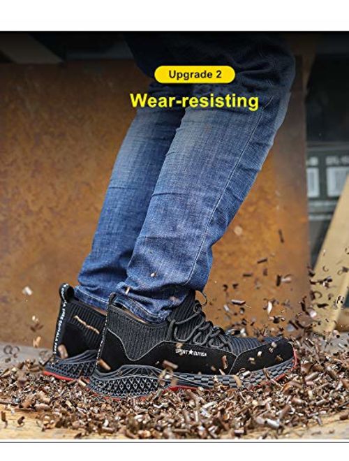 TQGOLD Safety Shoes for Men Steel Toe, Work Shoes for Men and Women Steel Toe Footwear Industrial and Construction Shoes, Breathable Lightweight Steel Toe Sneakers