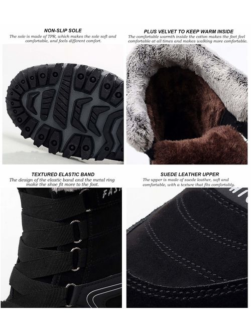TQGOLD Man's Women's Cotton Shoes Winter Plus Velvet Shoes Warm High Top Snow Boots
