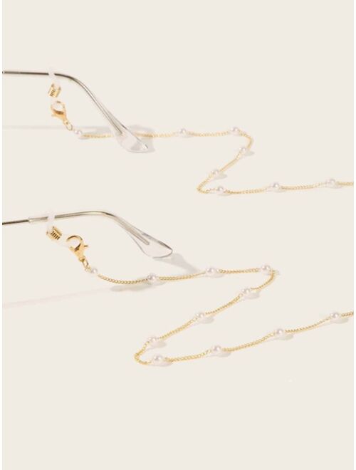 Shein Faux Pearl Rosary Glasses Chain