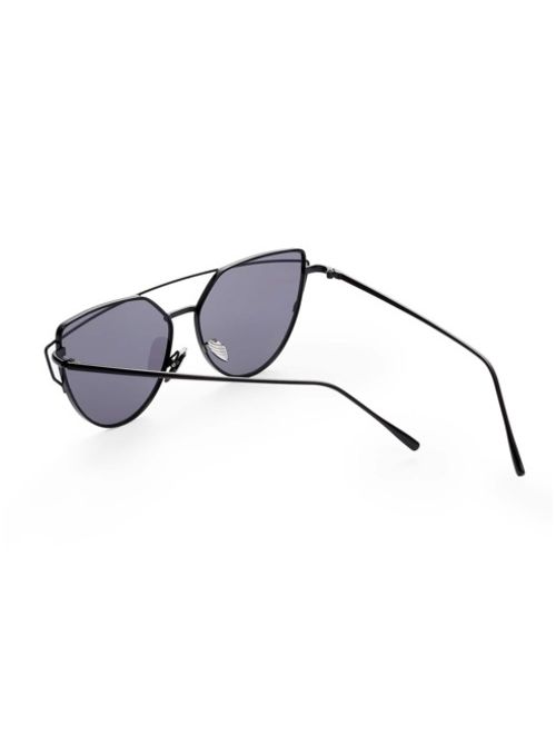 Shein Black Lenses Cat Eye Metal Frame Sunglasses