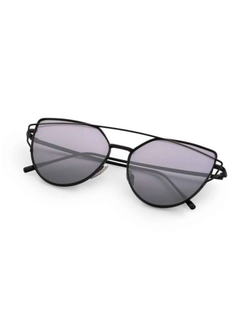 Shein Black Lenses Cat Eye Metal Frame Sunglasses