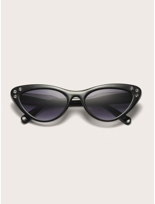 Shein Cat Eye Acrylic Frame Sunglasses With Case