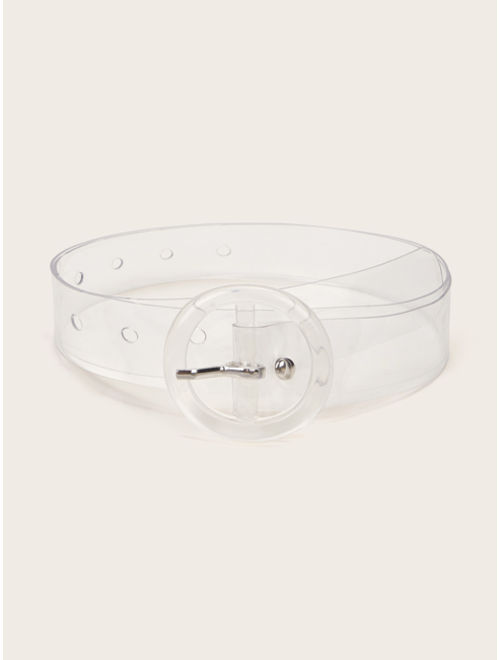 Transparent Round Buckle Belt
