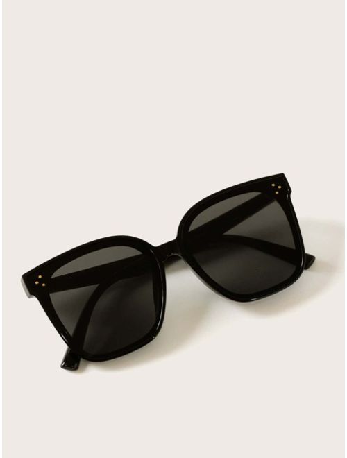 Shein Rivet Decor Sunglasses With Case