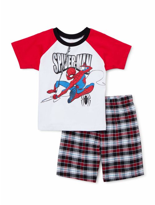 Spiderman Toddler Boy Raglan T-shirt & Plaid Shorts, 2pc Outfit Set