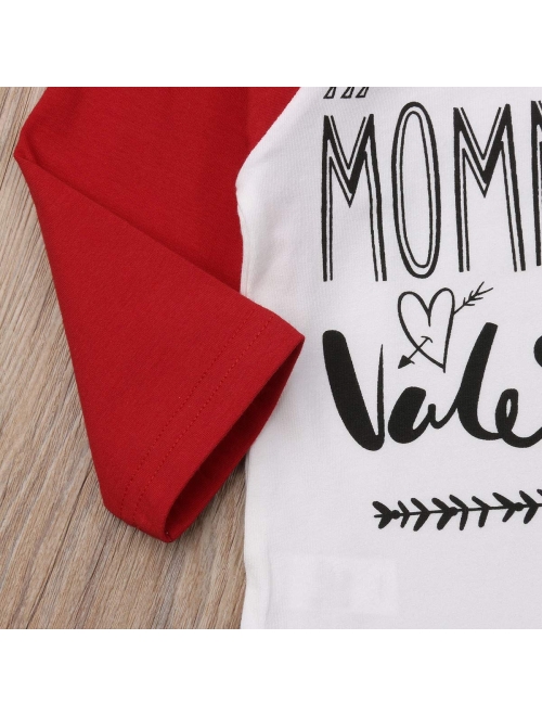 BULINGNA Baby Boys Matching Siblings Shirt, Mommy's Little Valentine Bodysuit and T-Shirt, Baby Valentines Shirt for 0-5T