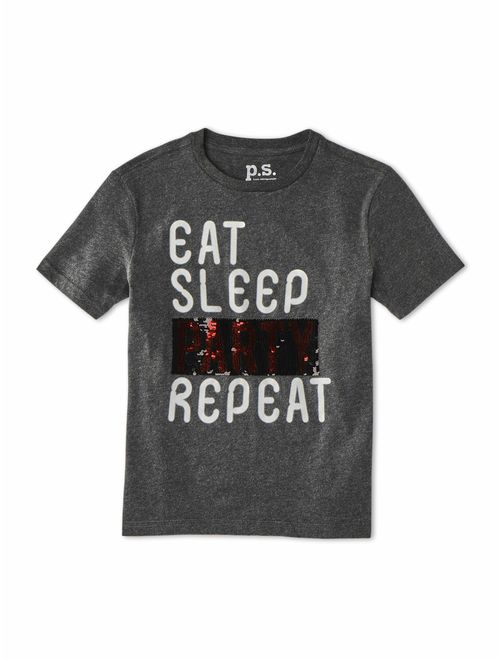 p.s.09 from aeropostale Boys Reverse Sequin Graphic T-Shirt