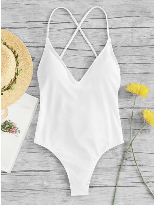 Criss Cross Ruched Detail Swimsuit