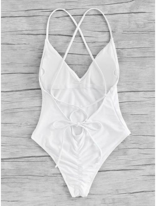 Criss Cross Ruched Detail Swimsuit