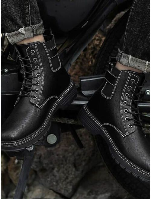 Men Lace-up Front Combat Boots