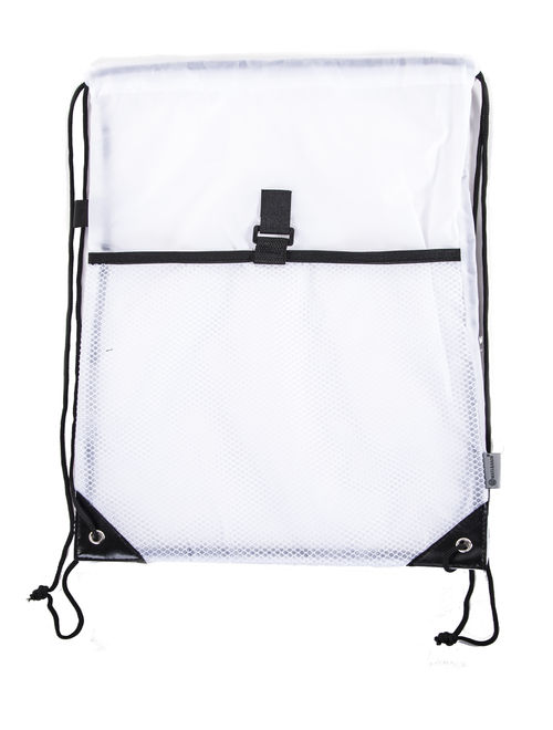 Mato & Hash Drawstring Cinch Bag Backpack With Mesh Pocket Polyester Tote Sack