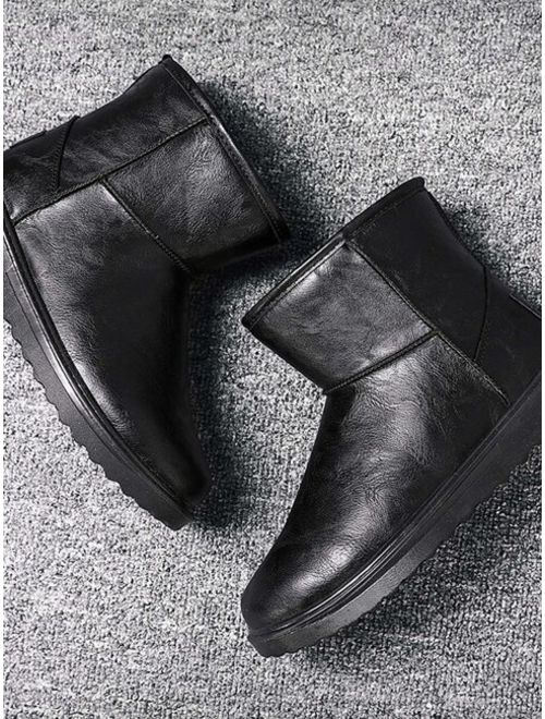 Men Faux Fur Lined Ankle Boots