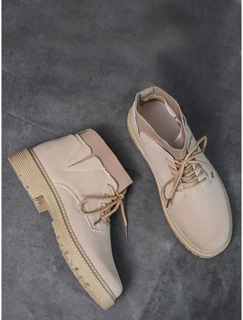 Men Lace-up Front Chukka Boots