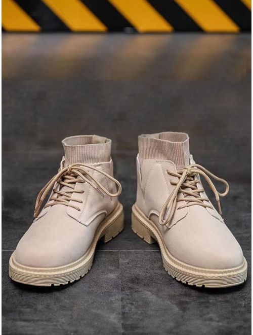 Men Lace-up Front Chukka Boots