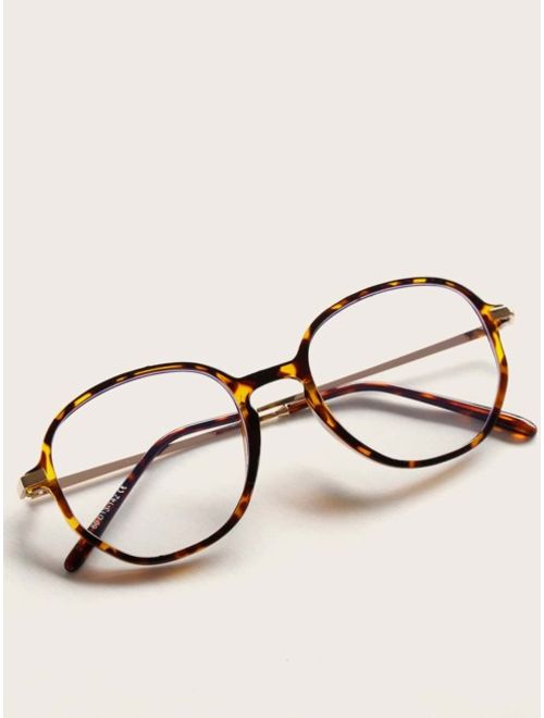 Shein Tortoiseshell Frame Round Glasses