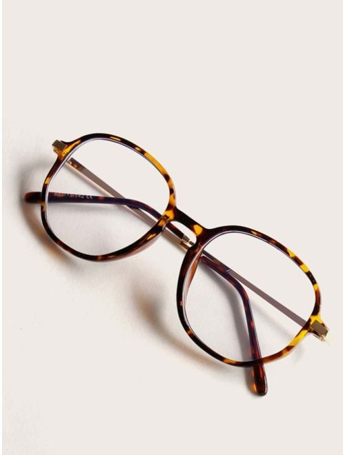Shein Tortoiseshell Frame Round Glasses