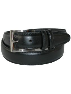 Men's Big and Tall Leather Padded Belt with Satin Buckle