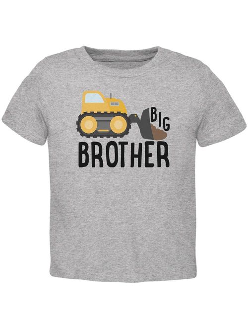 Big Brother Construction Truck Digger Toddler T Shirt Heather 4T