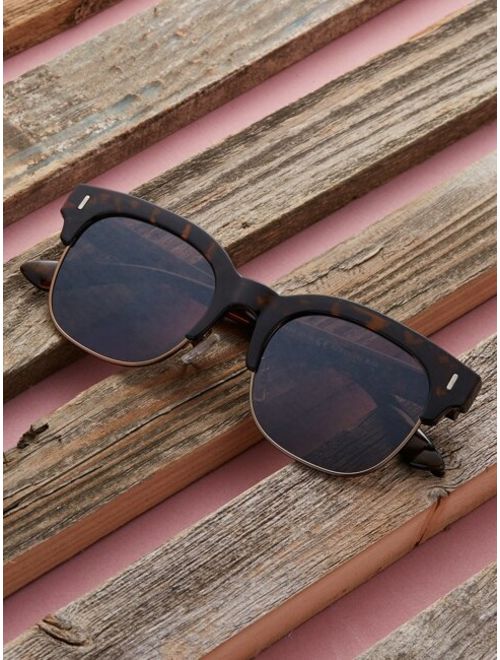 Shein Acrylic Tortoise Clubmaster Wayfarer Sunglasses