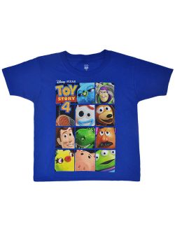 Toy Story 4 Woody Buzz Forky Rex Hamm T-Shirt Blue (Toddler)