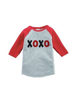 Custom Party Shop Kids XOXO Happy Valentine's Day Red Raglan - Large Youth (14-16) T-shirt