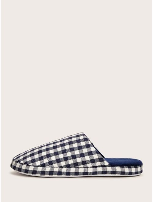 Men Plaid Wide Fit Slippers