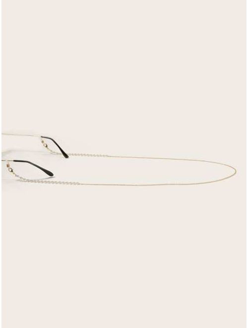 Shein Faux Pearl Beaded Metal Glasses Chain