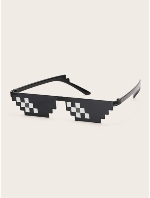 Shein Mosaic Frame Flat Top Sunglasses