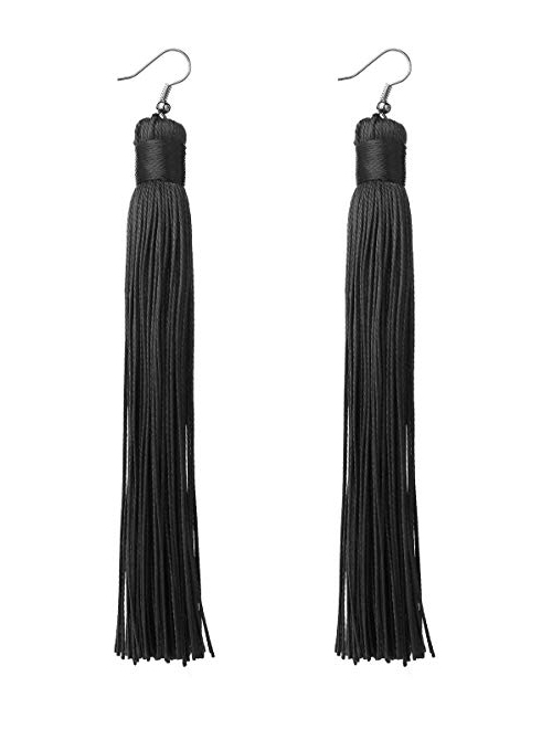 MELUOGE Women's Knotted Tassel Long Earrings 4.7