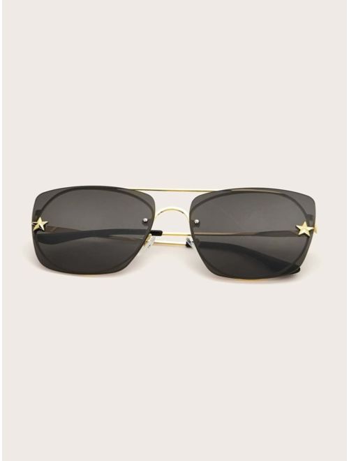 Shein Top Bar Sunglasses With Case