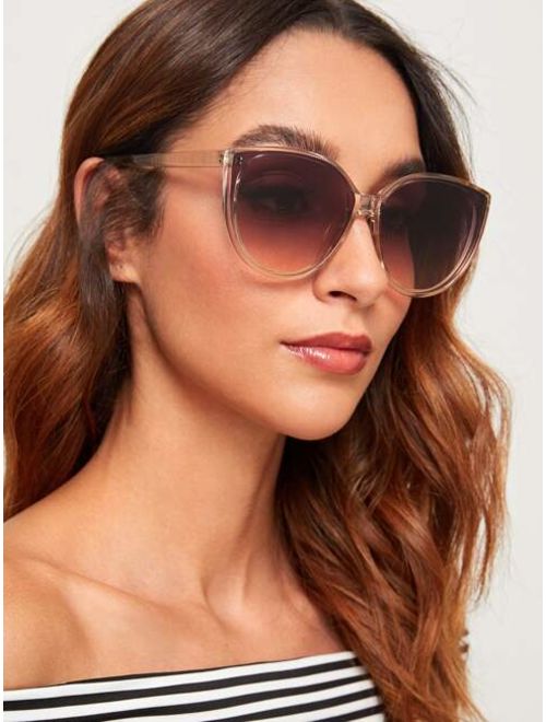 Shein Transparent Frame Flat Lens Sunglasses
