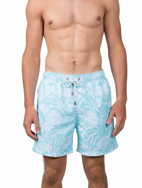Endless Summer Men's Pineapple 6-inch Swim Short, up to Size 2XL