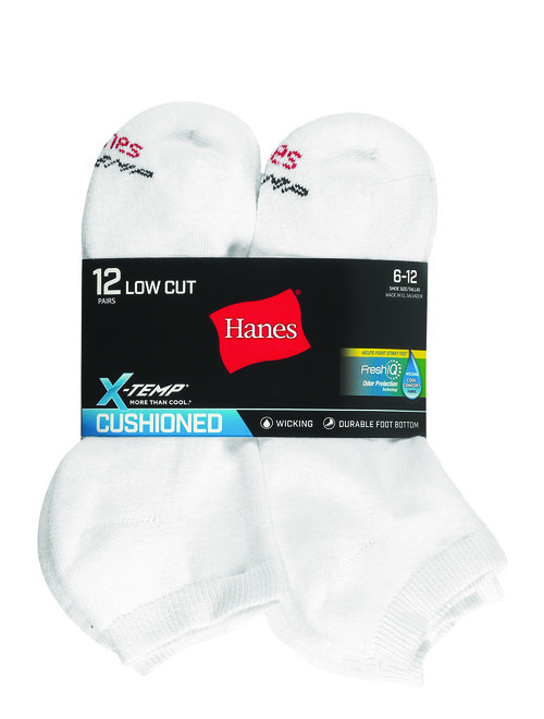 Hanes Men's X-Temp Low Cut Socks, 12 Pack