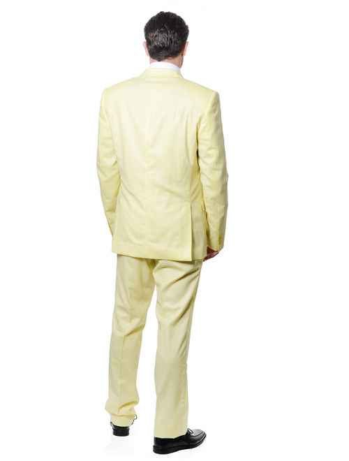 Versace Colection Mens Two-Button Wool Suit, Soft Yellow