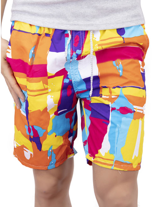 LELINTA 2 Piece Mens Swim Shorts + Shirt Beach Trunks Surf Quick Dry Boardshorts Swimwear