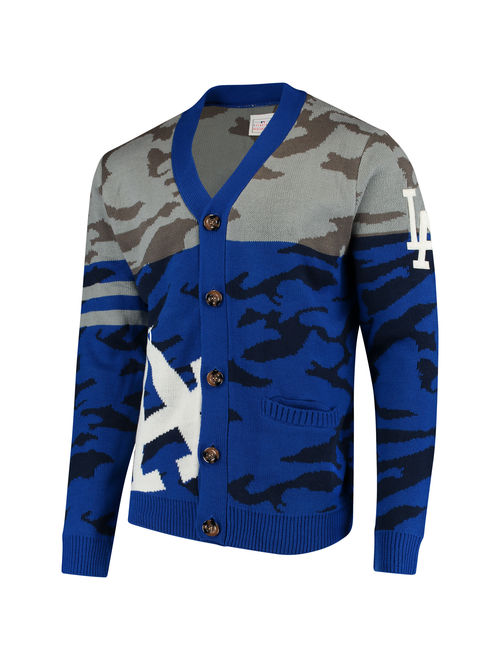 Los Angeles Dodgers Camouflage Cardigan Sweater - Royal