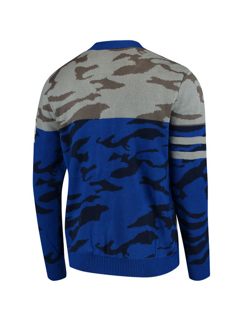 Los Angeles Dodgers Camouflage Cardigan Sweater - Royal