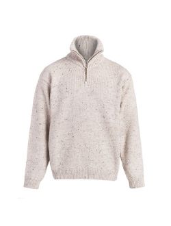 Boyne Valley Knitwear Men's 100% Merino Wool Zip Neck Winter Sweater