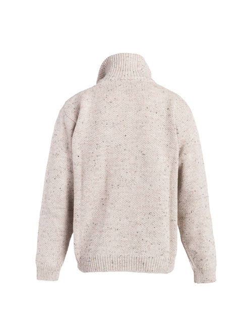 Boyne Valley Knitwear Men's 100% Merino Wool Zip Neck Winter Sweater