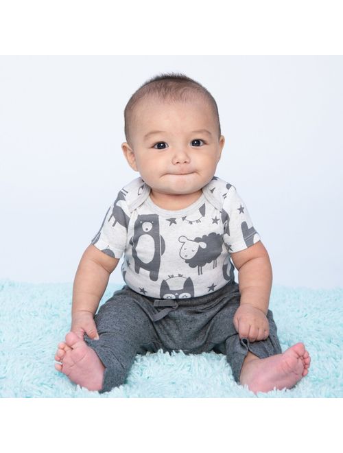 Lamaze Organic Baby Short Sleeve Pure Organic Bodysuits, 4-pack Gift Baby Set (Baby Boys or Baby Girls, Unisex)