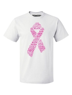 Pink Ribbon Breast Cancer Awareness Men's T-shirt, XL, Black