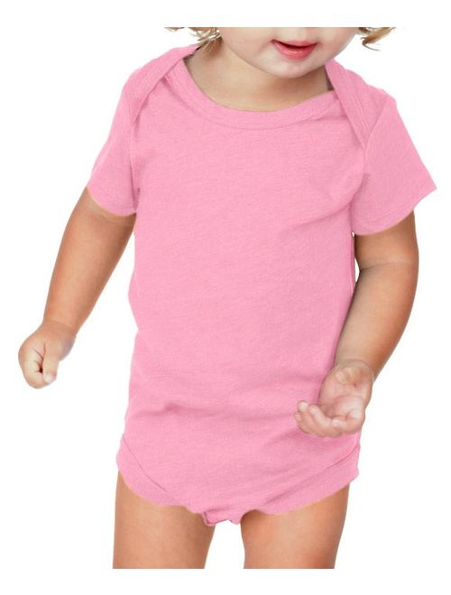 Kavio IJP0492 Infants Lap Shoulder Short Sleeve Onesie Jersey CVC.(Replaces 0431)-Black-12M