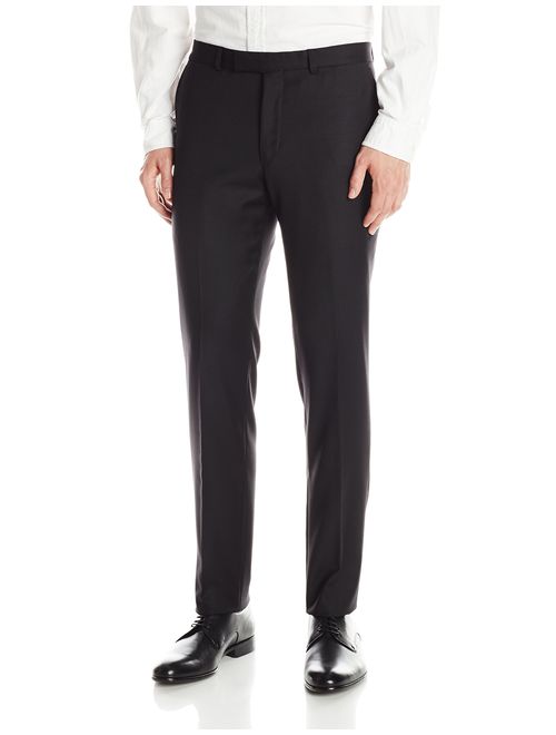Ben Sherman Mens Camden Black Solid Two-Button Side-Vent Suit 