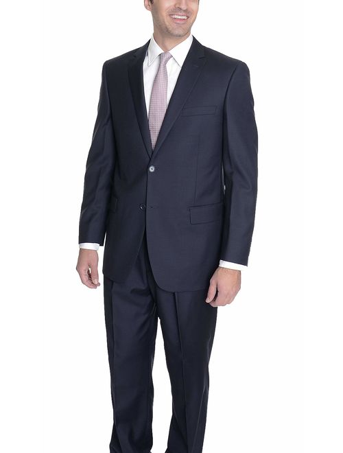 Mens Classic Fit Two Button 100% Wool 2 Piece Suit
