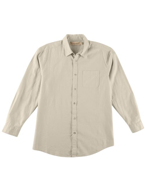 Boca Classics Islandwear Mens Solid Linen Button Down Shirt 16W Short