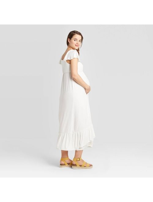 Maternity Short Sleeve Knit Maxi Dress - Isabel Maternity by Ingrid & Isabel Cream