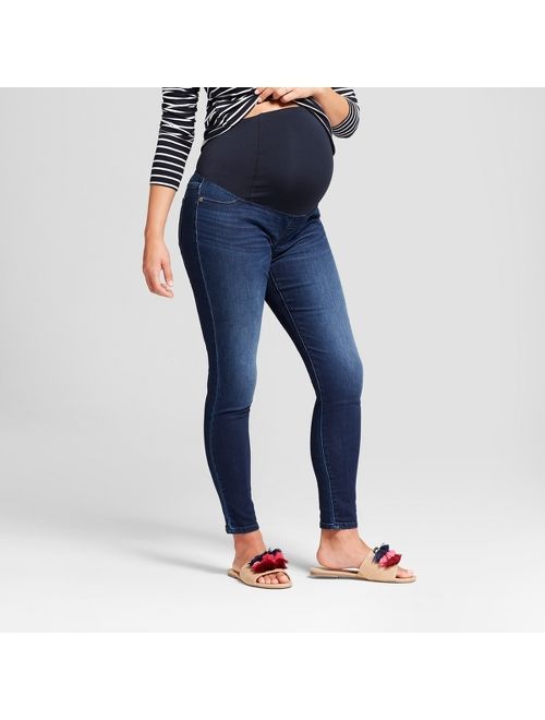 Maternity Crossover Panel Skinny Jeans - Isabel Maternity by Ingrid & Isabel&#153; Dark Wash